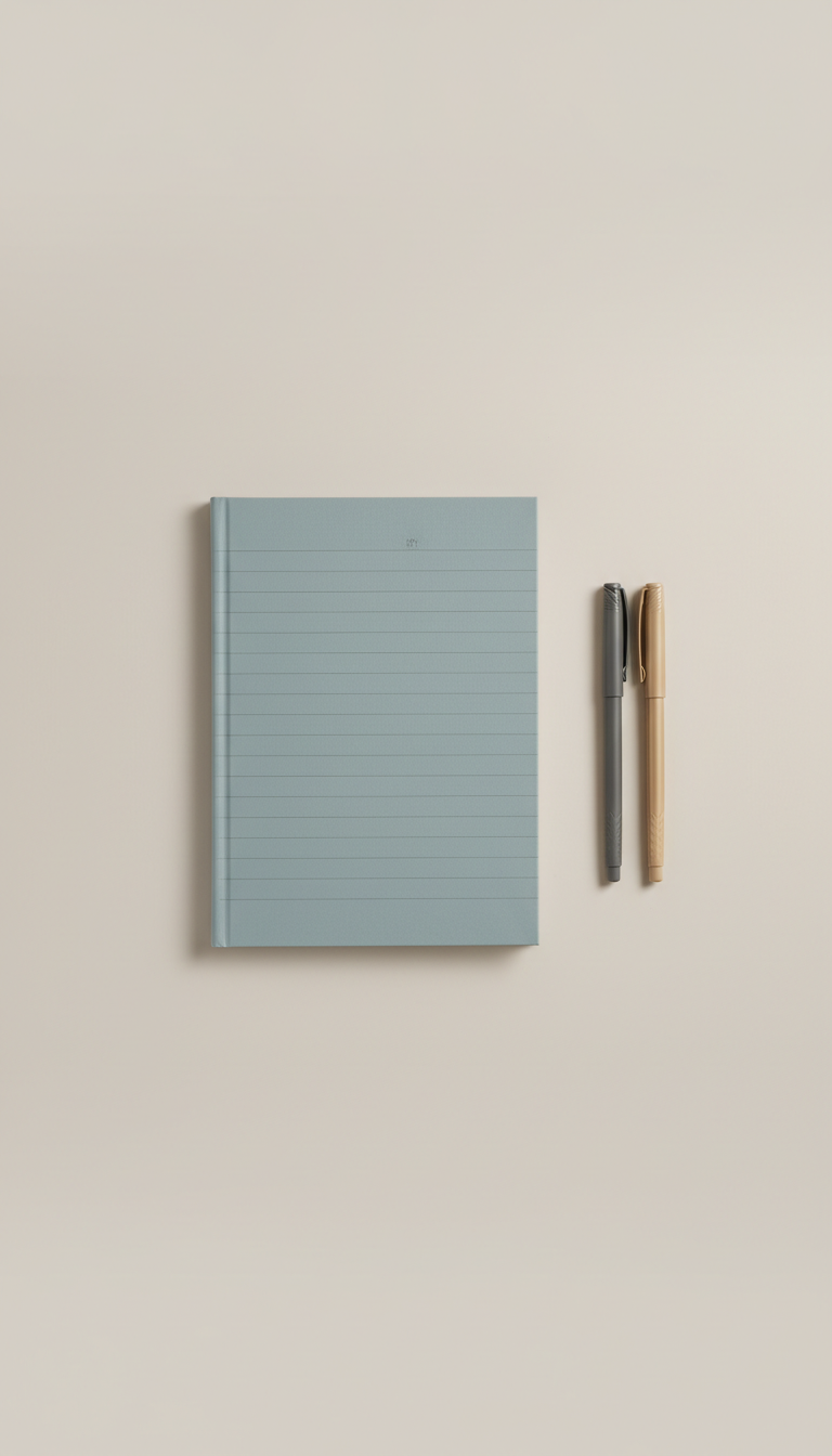 Lined Hardbound Notebook Blue Mist