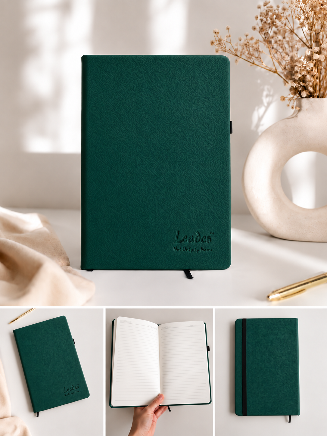 A5  - Premium Notebook Diary | Leather Cover |  180-pages | (8.25 x 5.5)inch