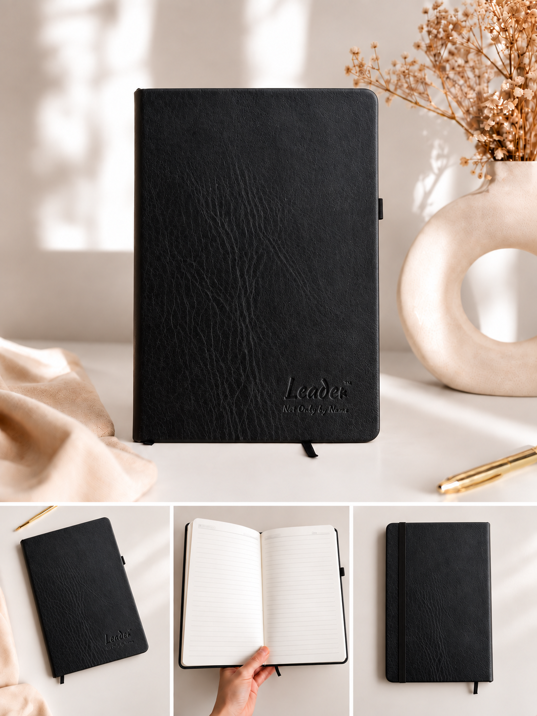 A5  - Premium Notebook Diary | Leather Cover |  180-pages | (8.25 x 5.5)inch