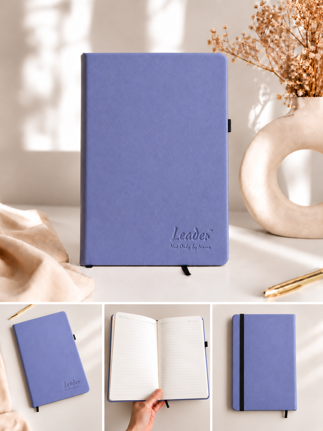 A5  - Premium Notebook Diary | Leather Cover |  180-pages | (8.25 x 5.5)inch