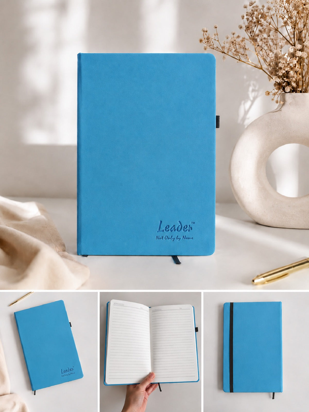 A5  - Premium Notebook Diary | Leather Cover |  180-pages | (8.25 x 5.5)inch