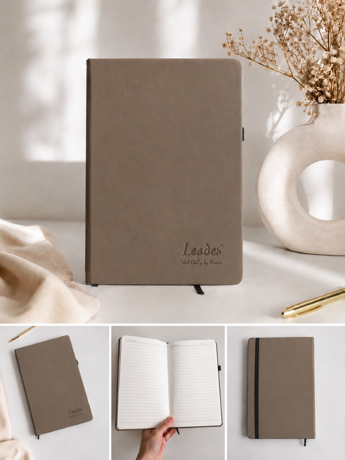 A5  - Premium Notebook Diary | Leather Cover |  180-pages | (8.25 x 5.5)inch
