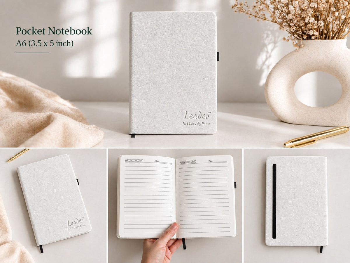 A6 Premium Leather Diary – Pocket Notebook