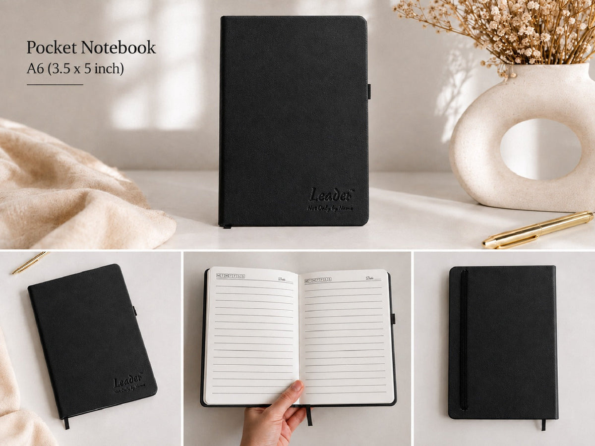 A6 Premium Leather Diary – Pocket Notebook