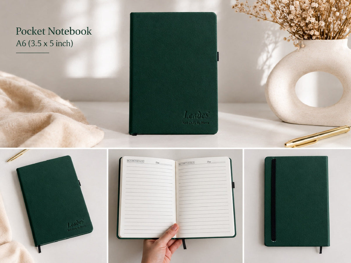 A6 Premium Leather Diary – Pocket Notebook